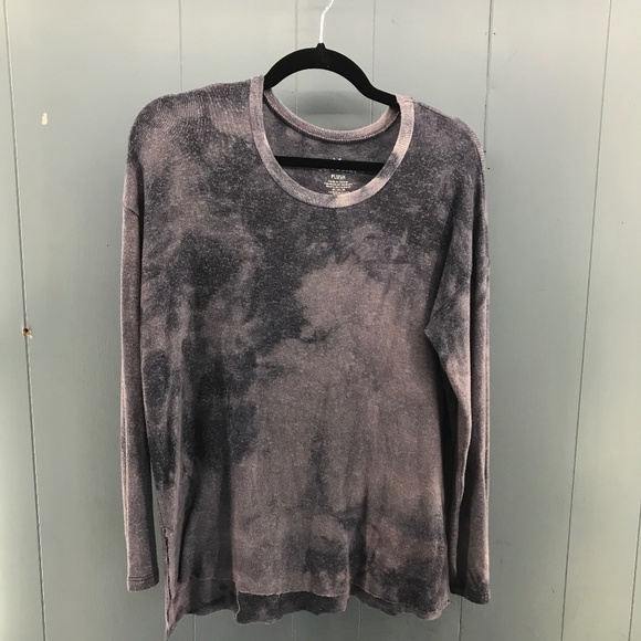 American Eagle Outfitters Tops - American Eagle soft & sexy plush purple gray tie dye long sleeve t-shirt size M